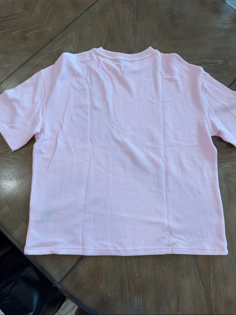 Light Pink Waffle Short-Sleeve Tee - Brand: blank - Picture 6 of 6